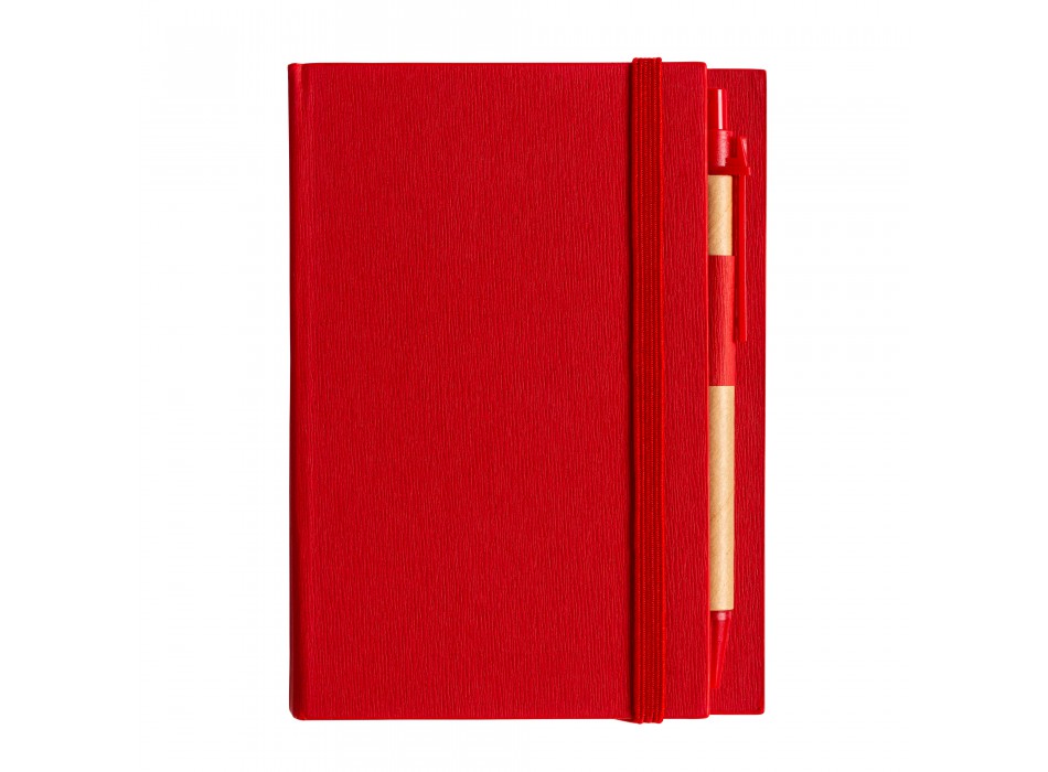 Block notes in cartoncino con elastico colorato, penna, fogli a righe (70 pag.) e fogliett FullGadgets.com