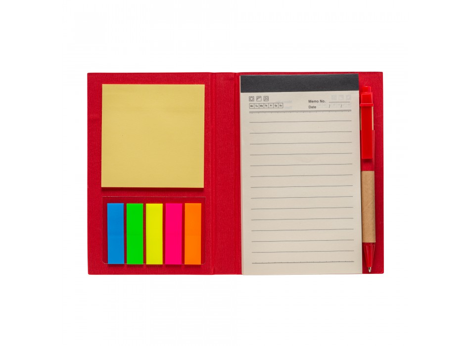 Block notes in cartoncino con elastico colorato, penna, fogli a righe (70 pag.) e fogliett FullGadgets.com