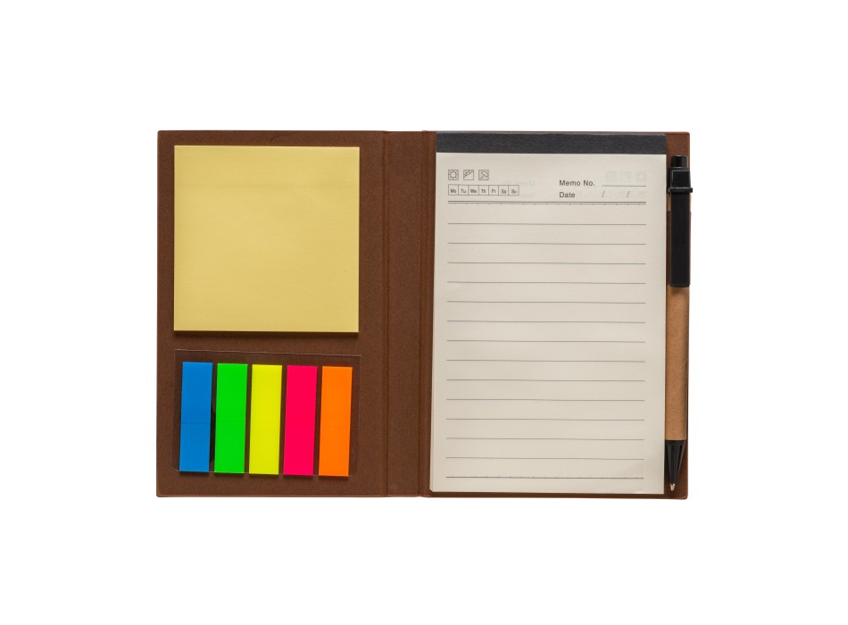 Block Notes in cartoncino con elastico colorato, penna, fogli a righe (70 pag.) e fogliett FullGadgets.com