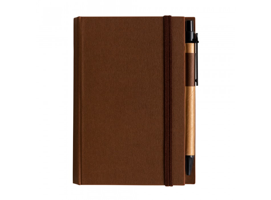 Block notes in cartoncino con elastico colorato, penna, fogli a righe (70 pag.) e fogliett FullGadgets.com