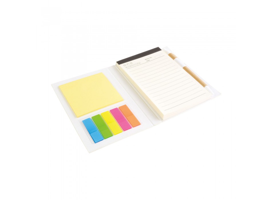Block Notes in cartoncino con elastico colorato, penna, fogli a righe (70 pag.) e fogliett FullGadgets.com