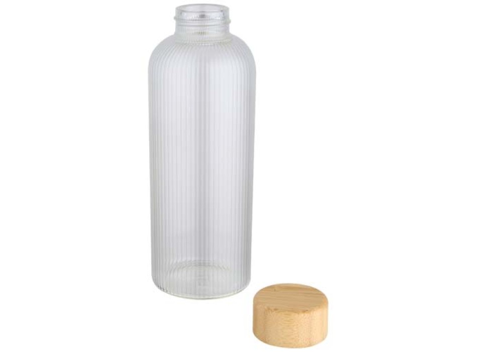 Borraccia a parete singola in vetro borosilicato con coperchio in bambù da 650 ml Mirage FullGadgets.com