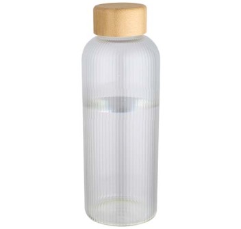 Borraccia a parete singola in vetro borosilicato con coperchio in bambù da 650 ml Mirage FullGadgets.com