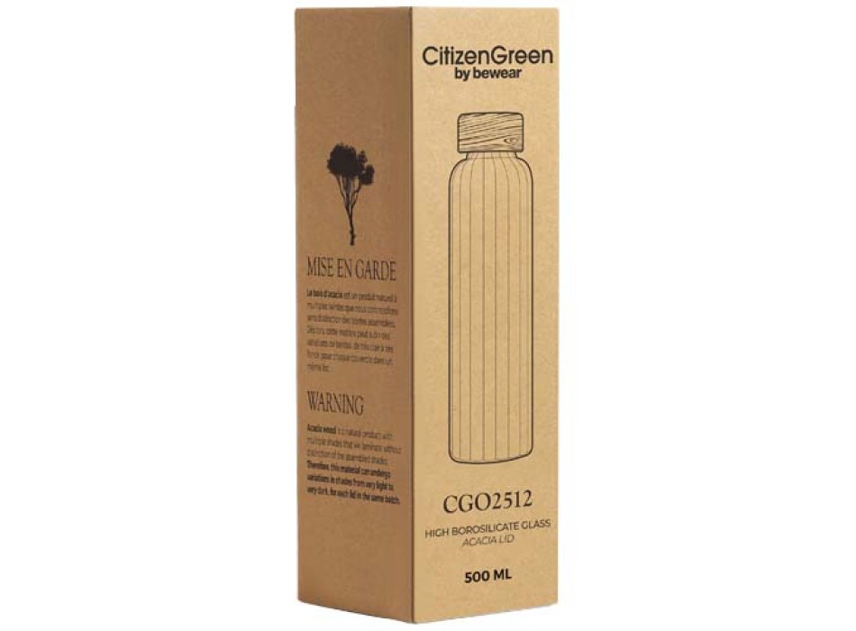 Borraccia Citizen Green Purflow da 500 ml in vetro borosilicato  FullGadgets.com