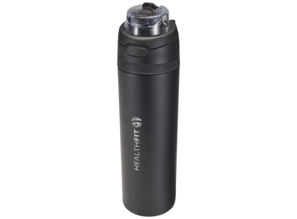 Borraccia in acciaio inossidabile a parete singola in materiale riciclato certificato RCS con tappo a doppia funzione e cannu FullGadgets.com