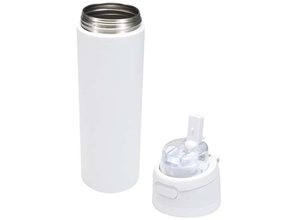 Borraccia in acciaio inossidabile a parete singola in materiale riciclato certificato RCS con tappo a doppia funzione e cannu FullGadgets.com