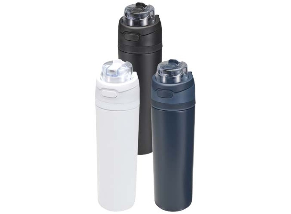 Borraccia in acciaio inossidabile a parete singola in materiale riciclato certificato RCS con tappo a doppia funzione e cannu FullGadgets.com