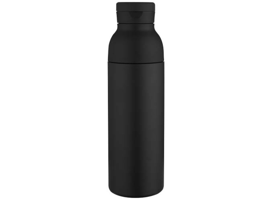 Borraccia in acciaio inossidabile riciclato certificato RCS a doppia parete da 650 ml con set di coperchi da 3 pezzi Illumina FullGadgets.com
