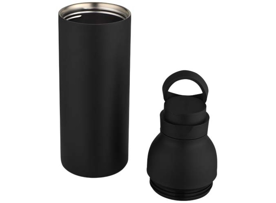 Borraccia in acciaio inossidabile riciclato certificato RCS a doppia parete da 650 ml con set di coperchi da 3 pezzi Illumina FullGadgets.com