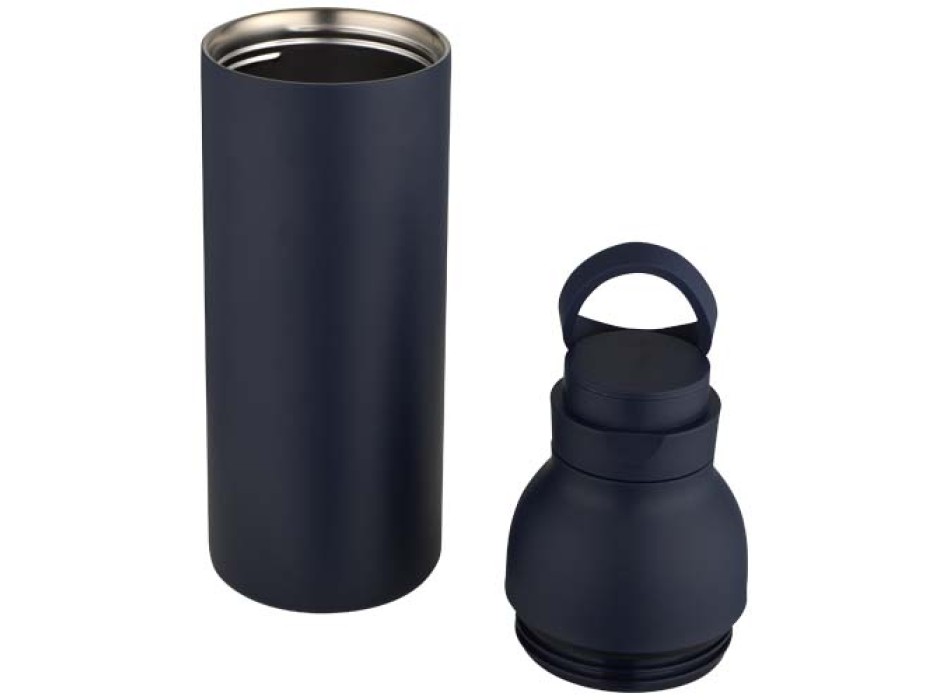 Borraccia in acciaio inossidabile riciclato certificato RCS a doppia parete da 650 ml con set di coperchi da 3 pezzi Illuminate FullGadgets.com