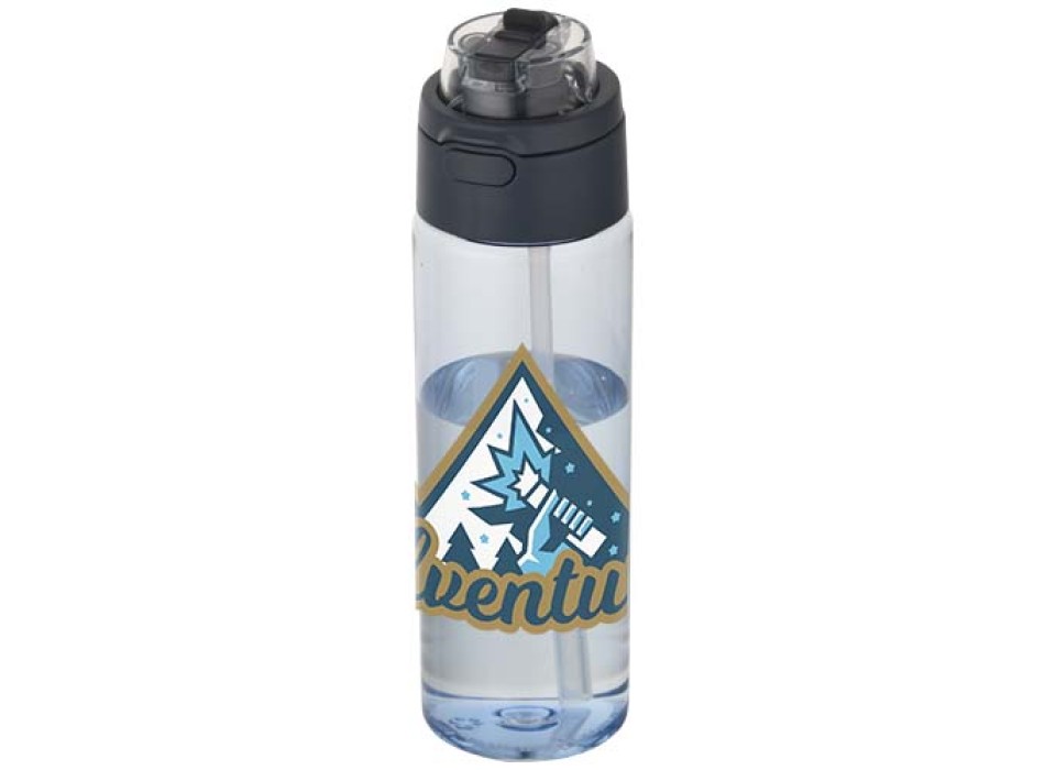 Borraccia in plastica riciclata RCS con tappo a doppia funzione e cannuccia a scatto da 700 ml Theron FullGadgets.com