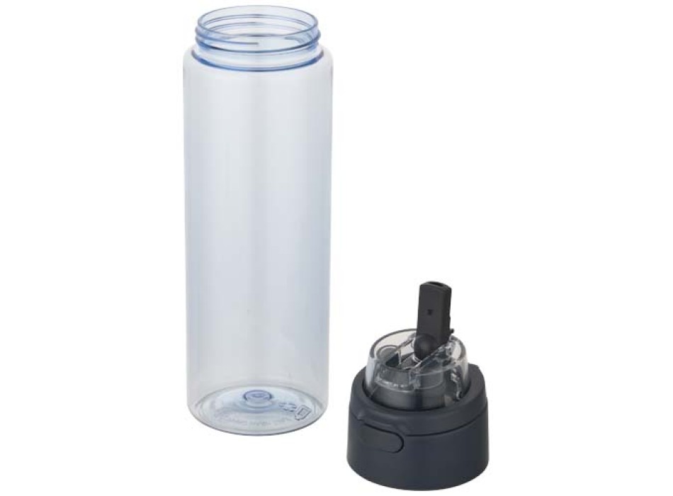Borraccia in plastica riciclata RCS con tappo a doppia funzione e cannuccia a scatto da 700 ml Theron FullGadgets.com