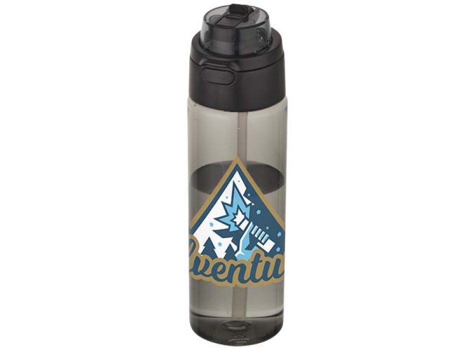 Borraccia in plastica riciclata RCS con tappo a doppia funzione e cannuccia a scatto da 700 ml Theron FullGadgets.com