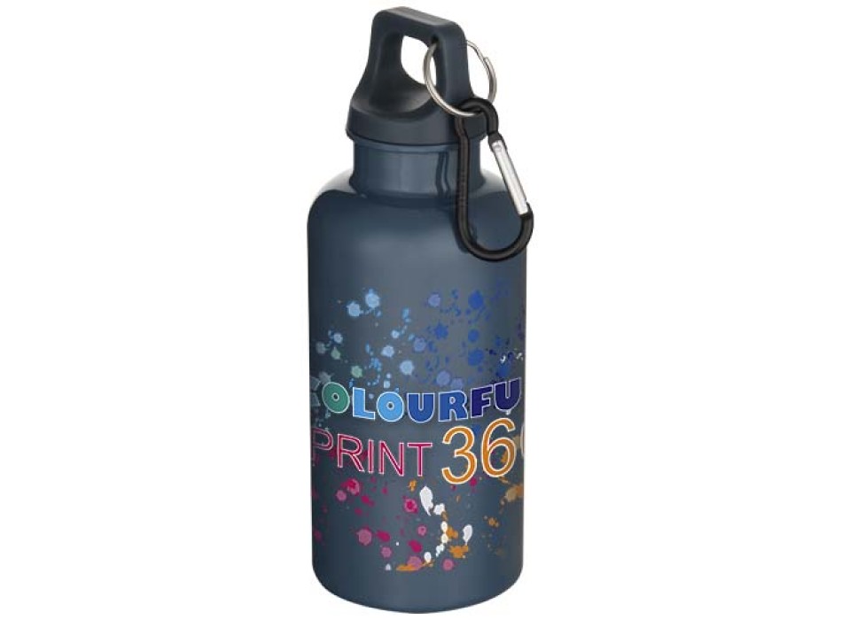 Borraccia in plastica riciclata RCS in tinta unita da 400 ml con moschettone Oregon  FullGadgets.com