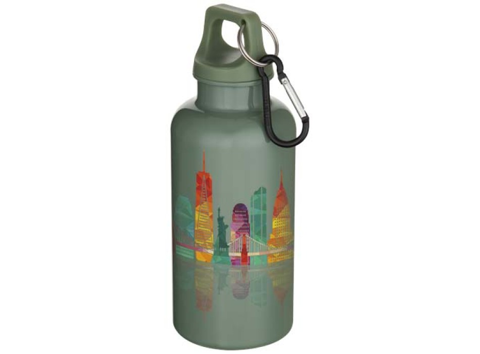 Borraccia in plastica riciclata RCS in tinta unita da 400 ml con moschettone Oregon  FullGadgets.com