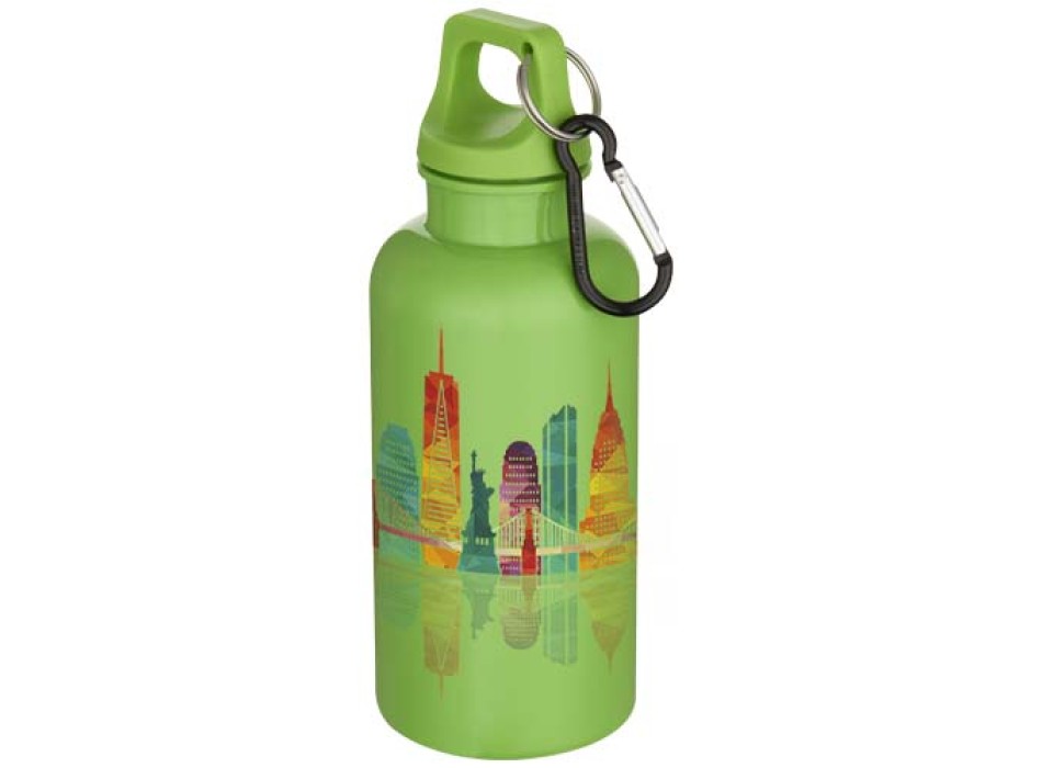 Borraccia in plastica riciclata RCS in tinta unita da 400 ml con moschettone Oregon  FullGadgets.com