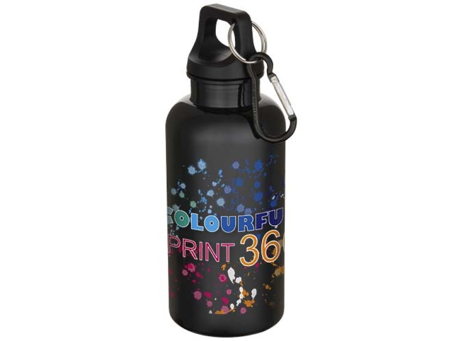 Borraccia in plastica riciclata RCS in tinta unita da 400 ml con moschettone Oregon  FullGadgets.com