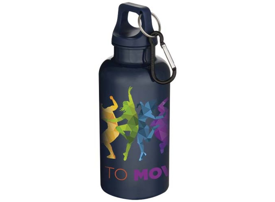 Borraccia in plastica riciclata RCS in tinta unita da 400 ml con moschettone Oregon  FullGadgets.com