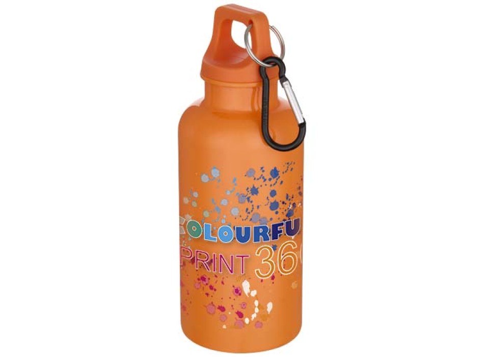 Borraccia in plastica riciclata RCS in tinta unita da 400 ml con moschettone Oregon  FullGadgets.com