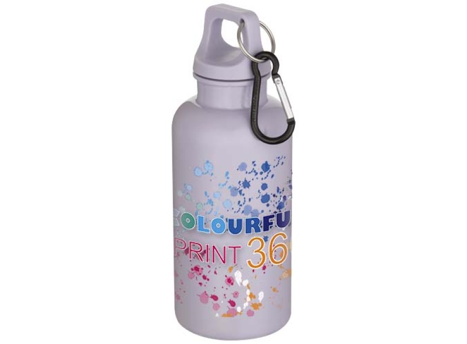 Borraccia in plastica riciclata RCS in tinta unita da 400 ml con moschettone Oregon  FullGadgets.com