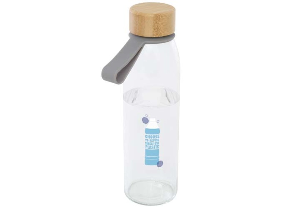 Borraccia in vetro da 500 ml con manico in silicone e coperchio in bambù Porto  FullGadgets.com