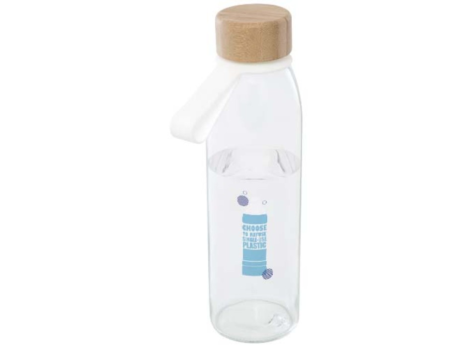 Borraccia in vetro da 500 ml con manico in silicone e coperchio in bambù Porto  FullGadgets.com