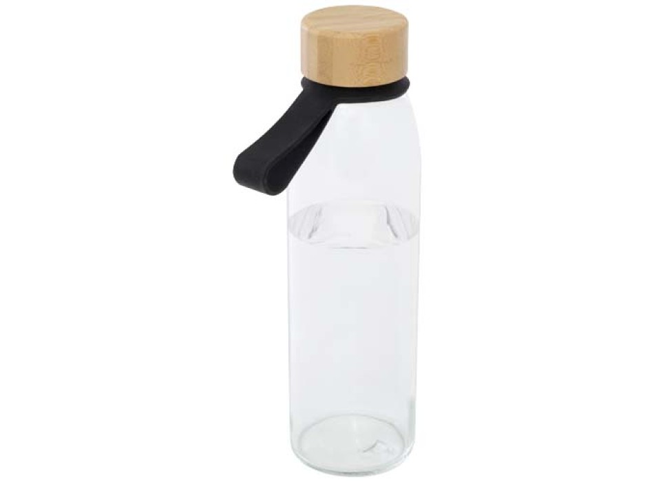 Borraccia in vetro da 500 ml con manico in silicone e coperchio in bambù Porto  FullGadgets.com
