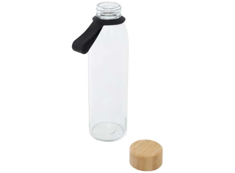 Borraccia in vetro da 500 ml con manico in silicone e coperchio in bambù Porto  FullGadgets.com