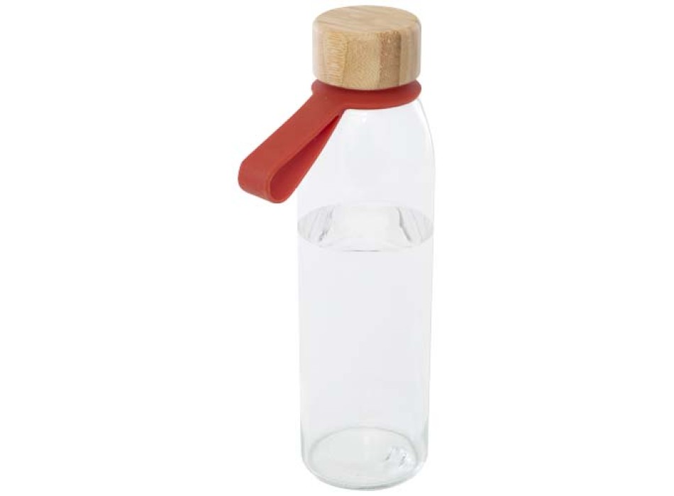 Borraccia in vetro da 500 ml con manico in silicone e coperchio in bambù Porto  FullGadgets.com