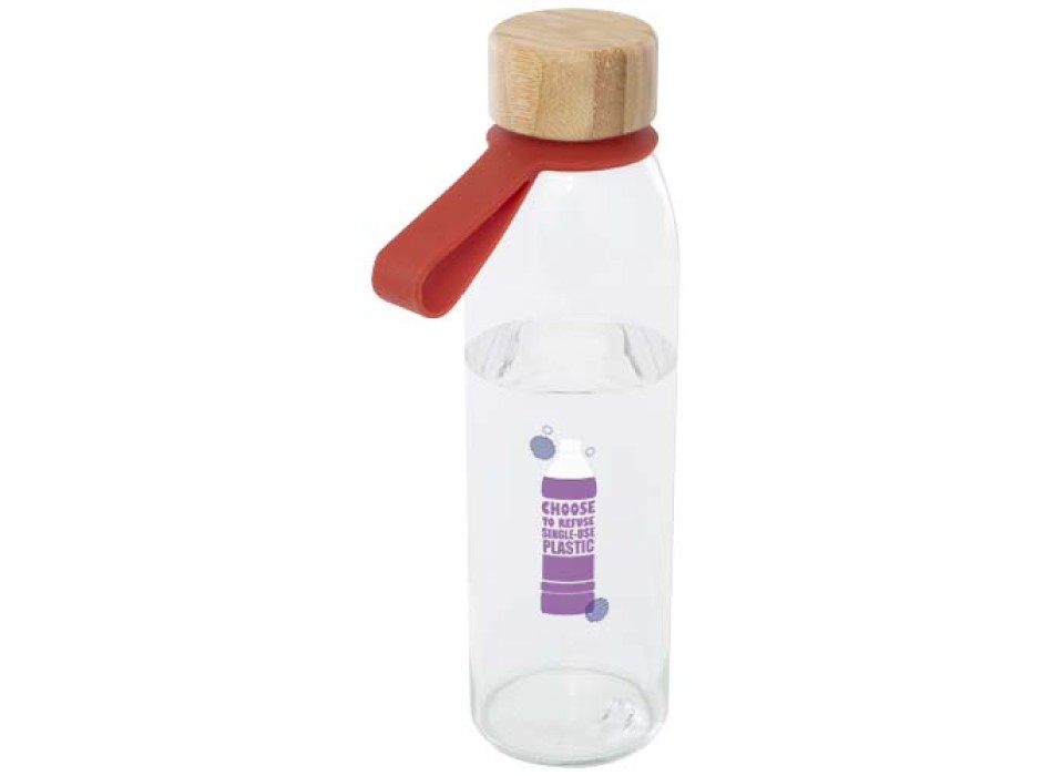 Borraccia in vetro da 500 ml con manico in silicone e coperchio in bambù Porto  FullGadgets.com