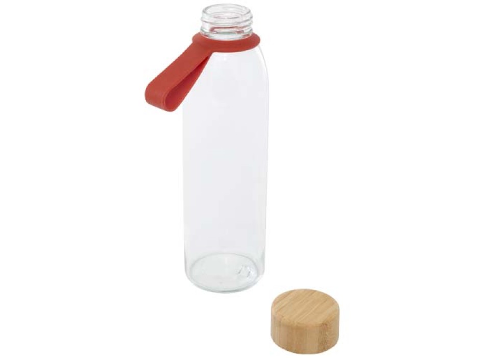 Borraccia in vetro da 500 ml con manico in silicone e coperchio in bambù Porto  FullGadgets.com