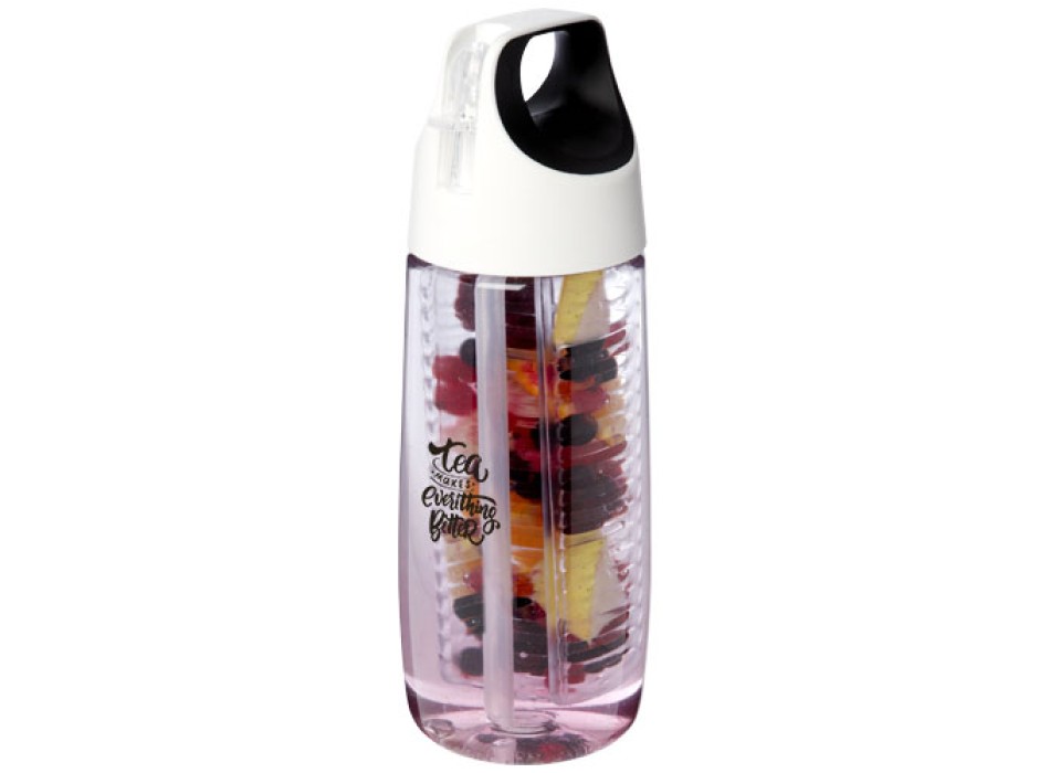 Borraccia sportiva in plastica riciclata da 700 ml con coperchio a scatto e infusore HydroFruit FullGadgets.com