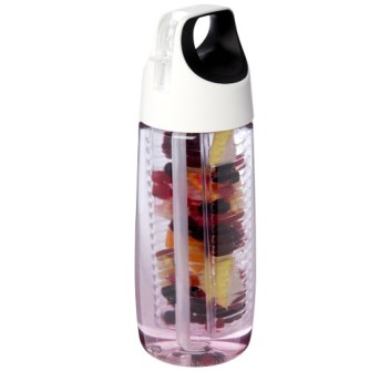 Borraccia sportiva in plastica riciclata da 700 ml con coperchio a scatto e infusore HydroFruit FullGadgets.com