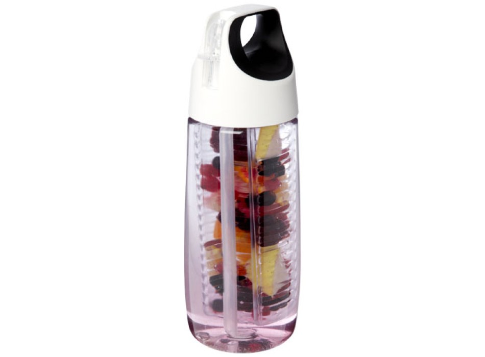 Borraccia sportiva in plastica riciclata da 700 ml con coperchio a scatto e infusore HydroFruit FullGadgets.com