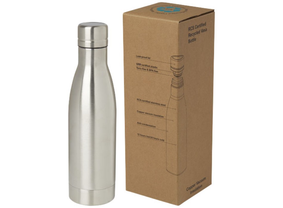 Borraccia termica con isolamento sottovuoto in rame e acciaio inossidabile riciclato certificato RCS da 500 ml Vasa FullGadgets.com