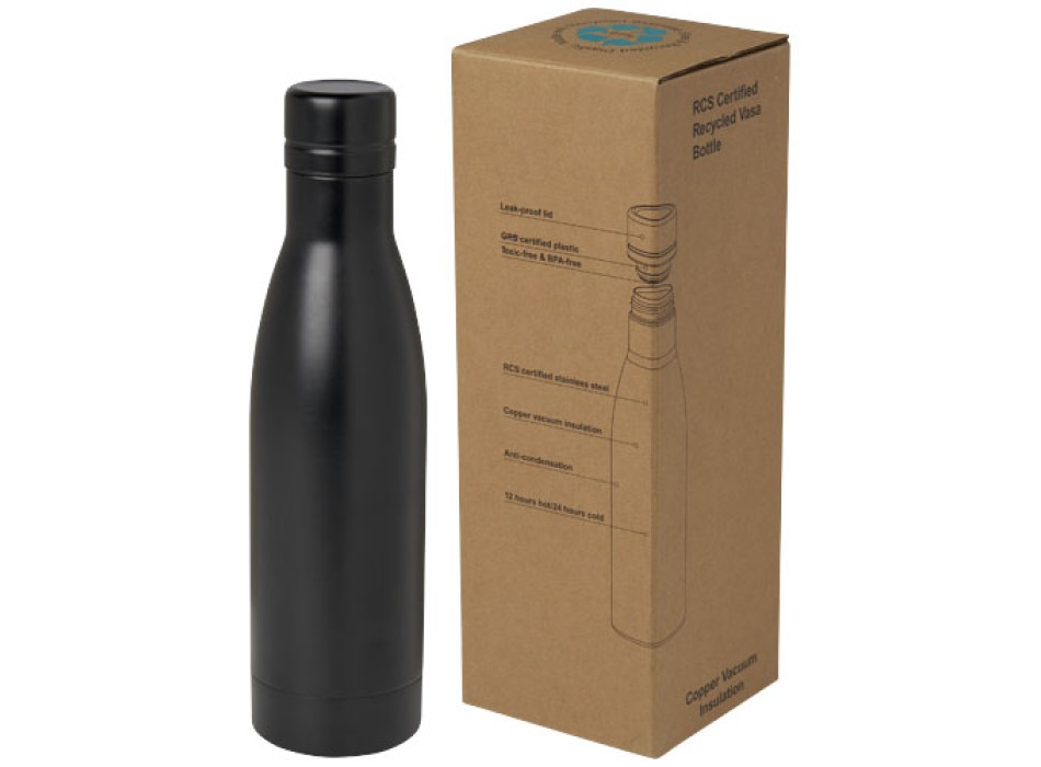 Borraccia termica con isolamento sottovuoto in rame e acciaio inossidabile riciclato certificato RCS da 500 ml Vasa FullGadgets.com