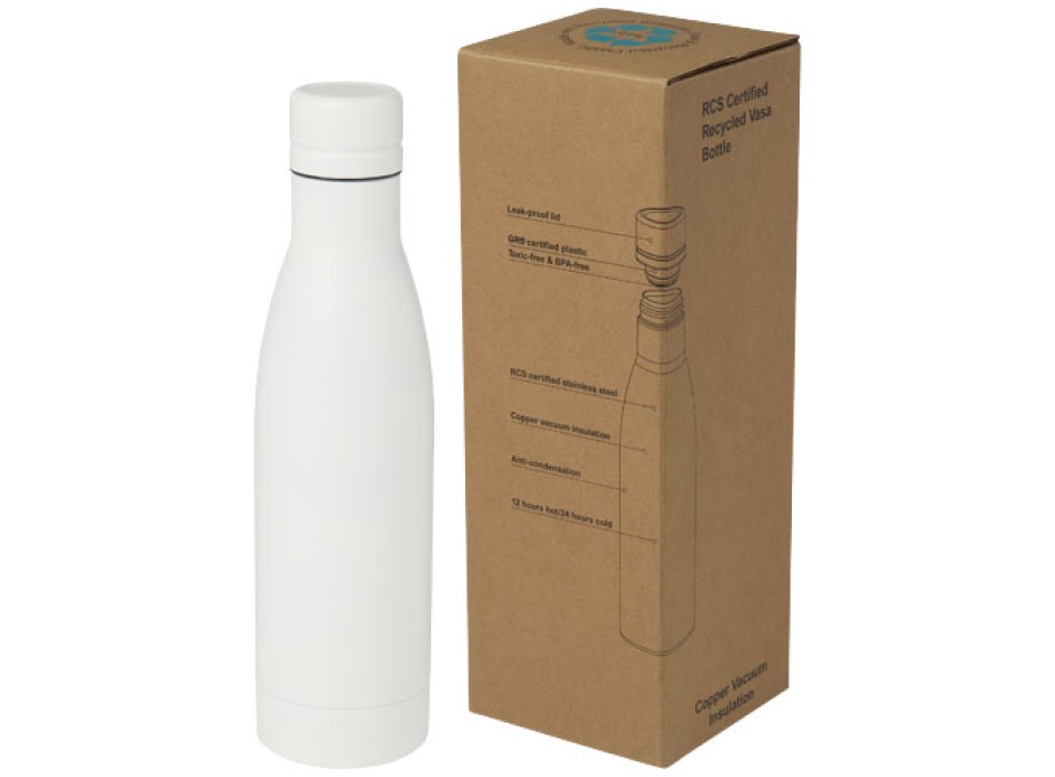 Borraccia termica con isolamento sottovuoto in rame e acciaio inossidabile riciclato certificato RCS da 500 ml Vasa FullGadgets.com