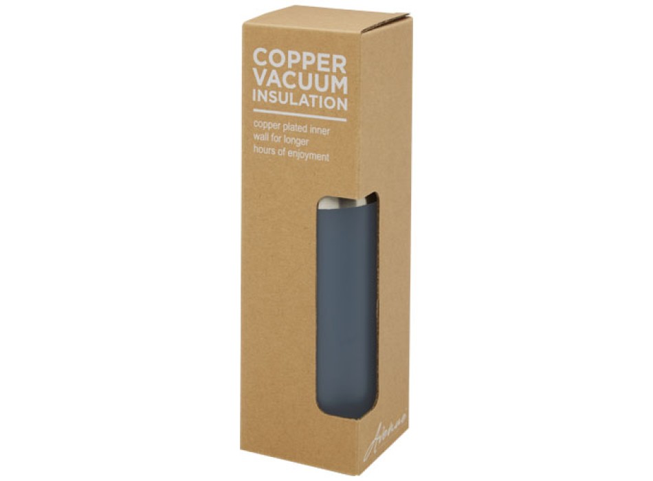 Borraccia termica in acciaio inossidabile con isolamento sottovuoto in rame e coperchio in bambù da 540 ml Hulan FullGadgets.com