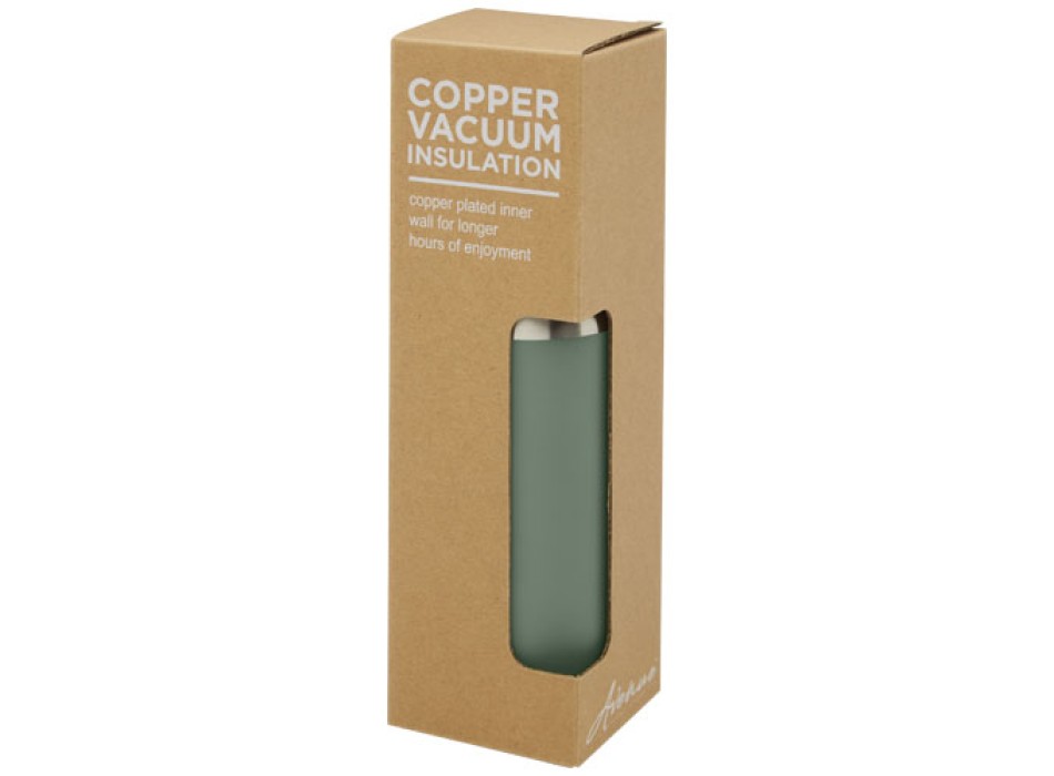 Borraccia termica in acciaio inossidabile con isolamento sottovuoto in rame e coperchio in bambù da 540 ml Hulan FullGadgets.com