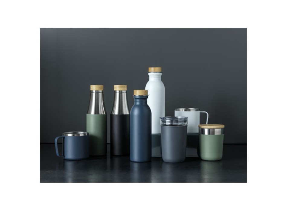 Borraccia termica in acciaio inossidabile con isolamento sottovuoto in rame e coperchio in bambù da 540 ml Hulan FullGadgets.com