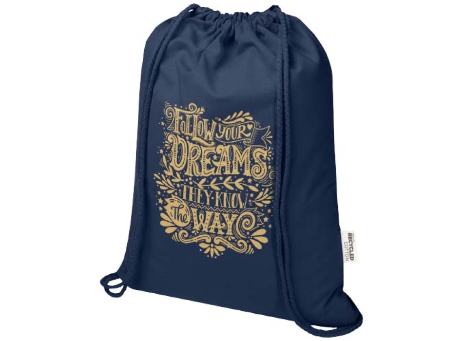 Borsa con cordoncino  in materiale riciclato GRS da 140 g/m² Oregon Blend - 5L FullGadgets.com