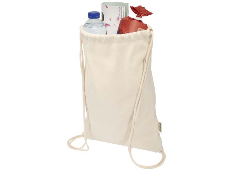 Borsa con cordoncino  in materiale riciclato GRS da 140 g/m² Oregon Blend - 5L FullGadgets.com