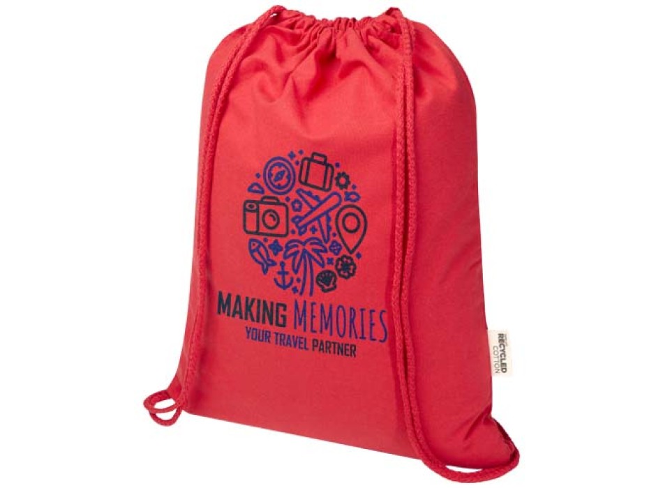 Borsa con cordoncino in materiale riciclato GRS da 180 g/m² Peru Blend - 5L FullGadgets.com