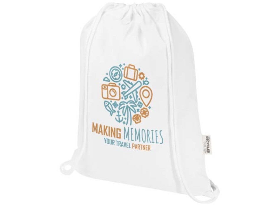 Borsa con cordoncino in materiale riciclato GRS da 180 g/m² Peru Blend - 5L FullGadgets.com