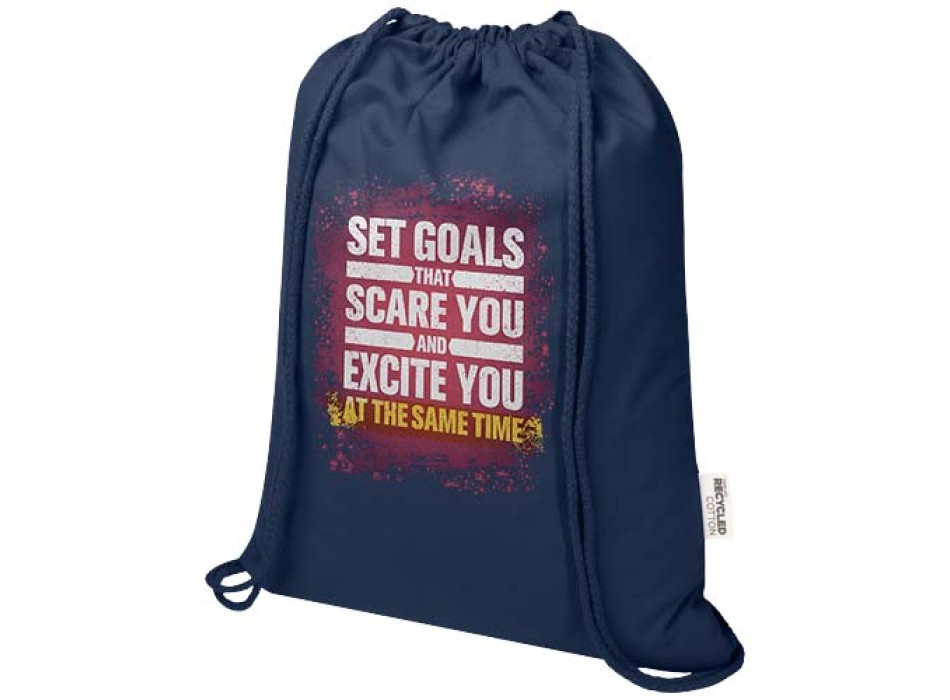 Borsa con cordoncino in materiale riciclato GRS da 180 g/m² Peru Blend - 5L FullGadgets.com