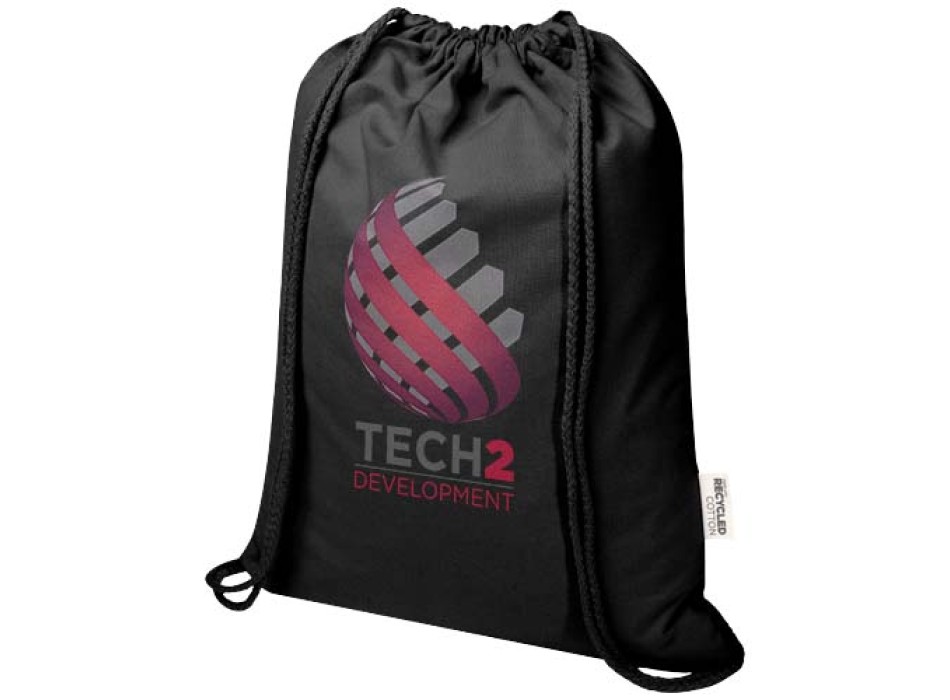 Borsa con cordoncino in materiale riciclato GRS da 180 g/m² Peru Blend - 5L FullGadgets.com