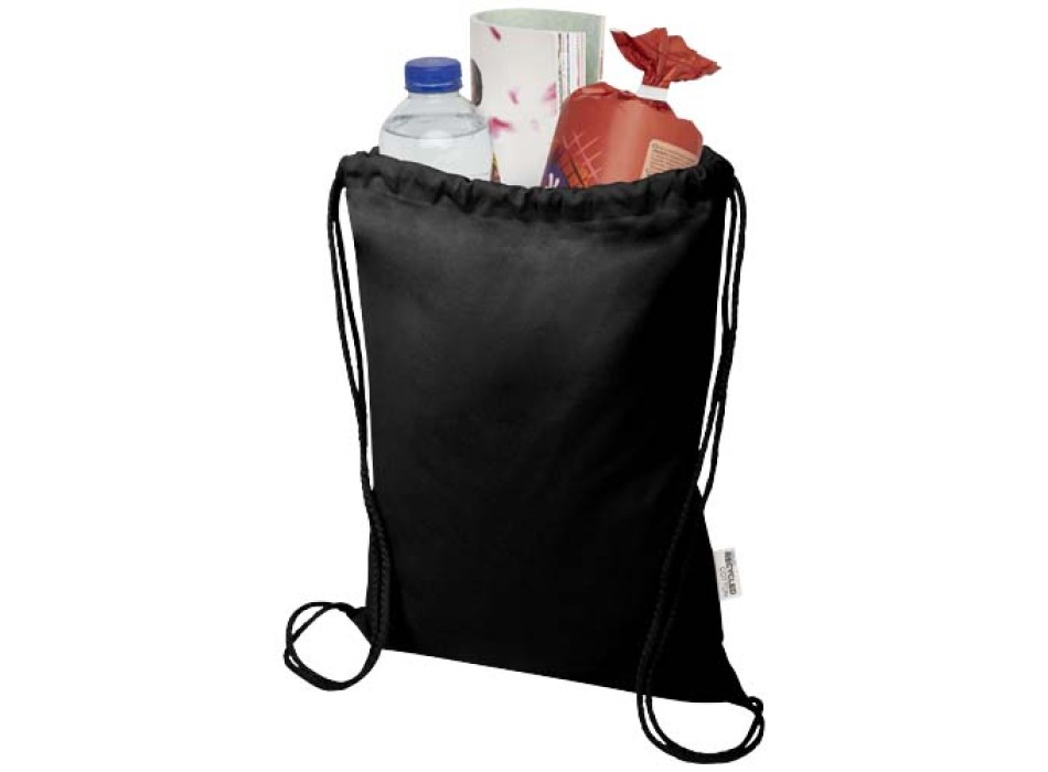 Borsa con cordoncino in materiale riciclato GRS da 180 g/m² Peru Blend - 5L FullGadgets.com