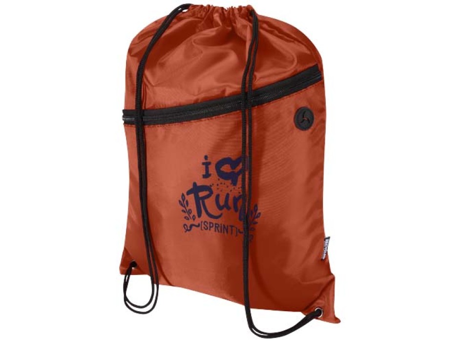 Borsa con coulisse in RPET con tasca frontale con cerniera Oriole - 5L FullGadgets.com