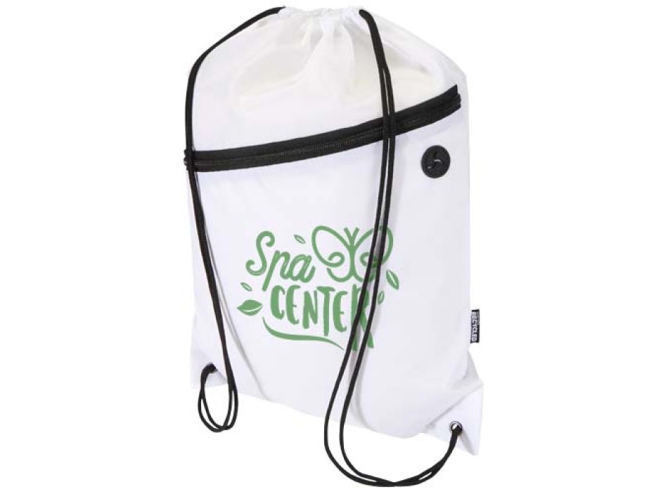 Borsa con coulisse in RPET con tasca frontale con cerniera Oriole - 5L FullGadgets.com