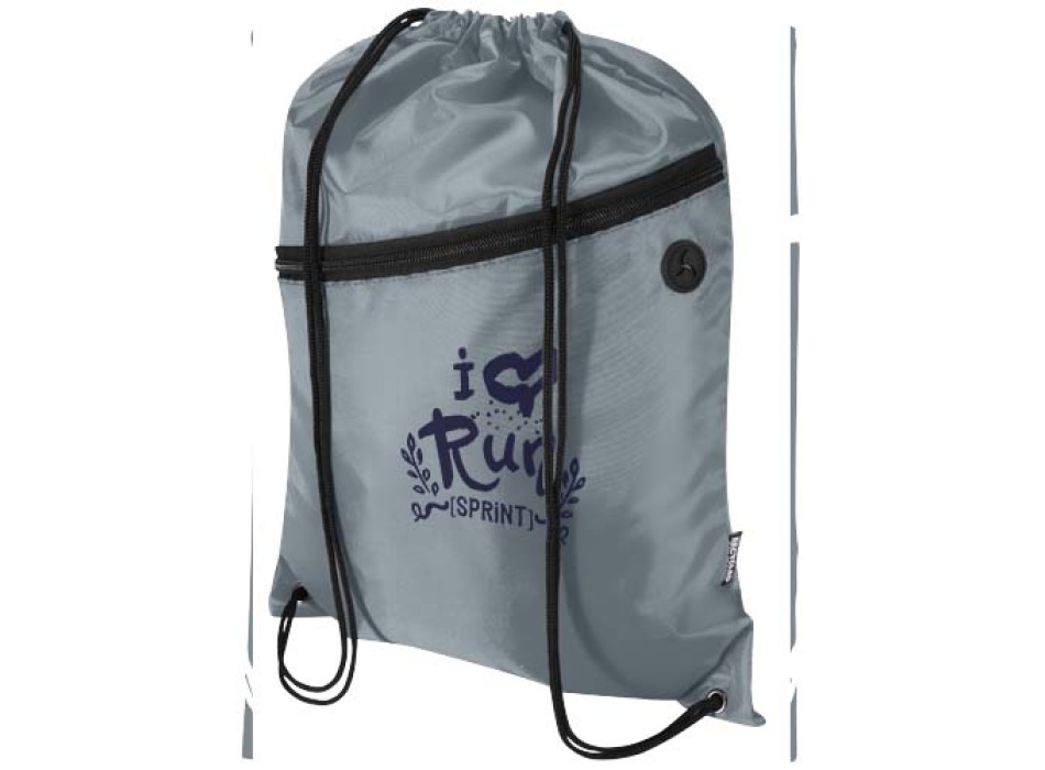 Borsa con coulisse in RPET con tasca frontale con cerniera Oriole - 5L FullGadgets.com